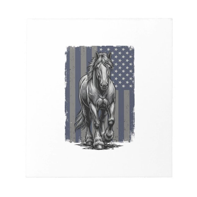 Bloc-note Conception de vecteur de drapeau de cheval de trai (Devant)