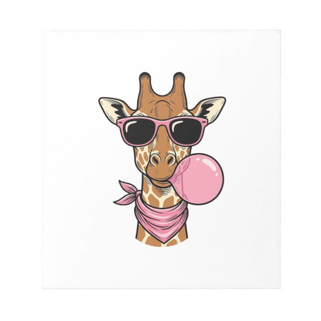 Bloc-note Conception vectorielle de chewing-gum girafe gravu (Devant)