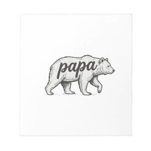Bloc-note Conception vectorielle de gravure vintage Papa Bea