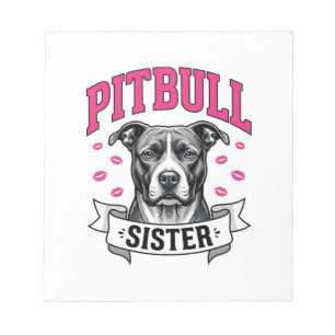 Bloc-note Conception vectorielle de sœur Pitbull amateur de