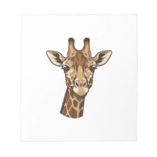 Bloc-note Conception vectorielle de tête de girafe gravée vi