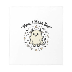 Bloc-note Conception Vintage Halloween Fantôme Vache Mignonn
