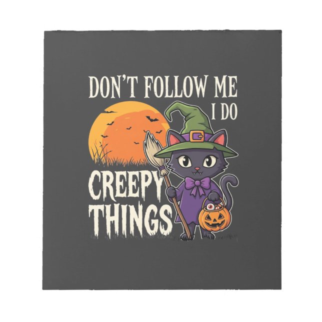 Bloc-note Conceptions de chat de sorcière d'Halloween de cho (Devant)