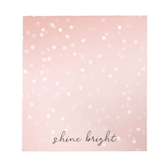 Bloc-note Confetti de Bokeh blanc broyé (Devant)