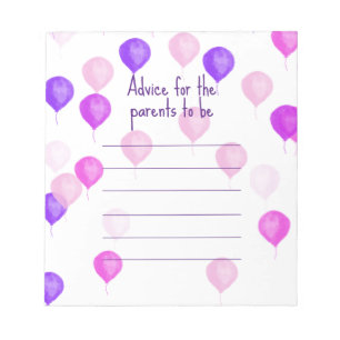 Bloc-note Conseil Baby shower rose pour les nouveaux parents