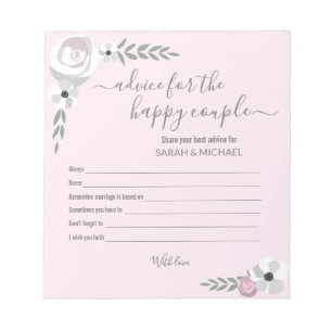 Bloc-note Conseils pour le couple heureux fleurs enterrement