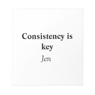 Bloc-note Consistency is key add your name text image poste