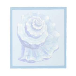 Bloc-note Coquille de conque bleue