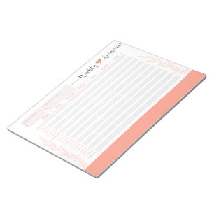 Bloc-note Coral Planificateur hebdomadaire et organisateur,