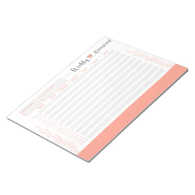 Bloc-note Coral Planificateur hebdomadaire et organisateur,  (Incliné)