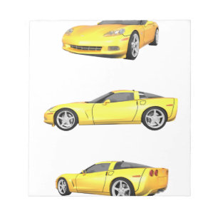 Bloc-note Corvette jaune :