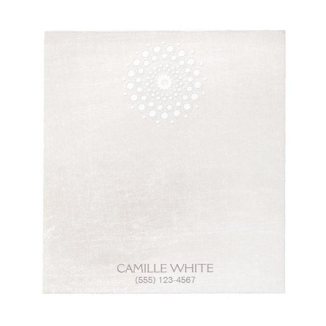 Bloc-note Cosmetologie Rosette blanche Spa naturel et biolog (Devant)