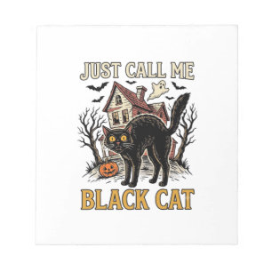 Bloc-note Costume de chat noir maison hantée drôle de T-shir