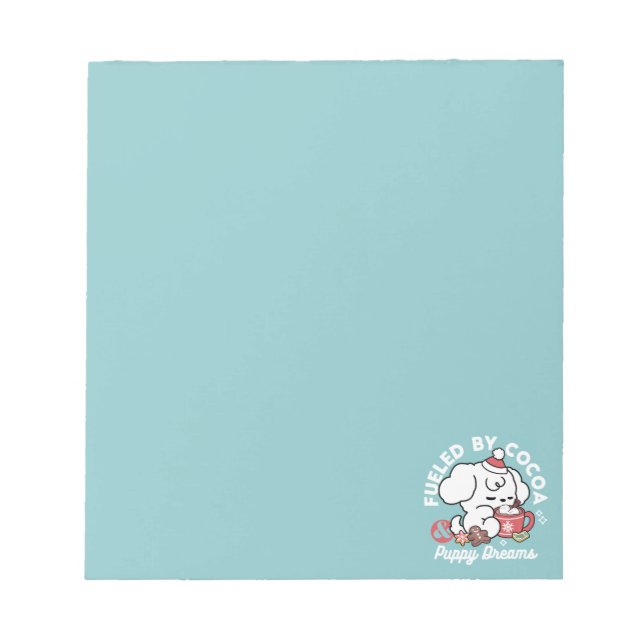 Bloc-note Cosy Puppy Dreams - Chocolat chaud et Noël (Devant)