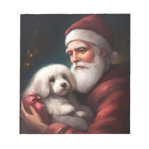 Bloc-note Coton De Tulear Avec Noël Du Père Noël