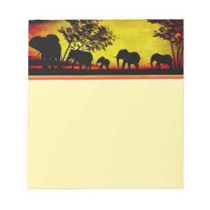 Bloc-note Coucher de soleil des éléphants