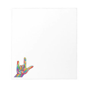 Bloc-note COULEUR AUDACIEUSE d'ASL je t'aime