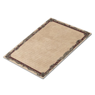 Bloc-note Couleur Bourgogne Antique Cadre fantaisie avec Lig