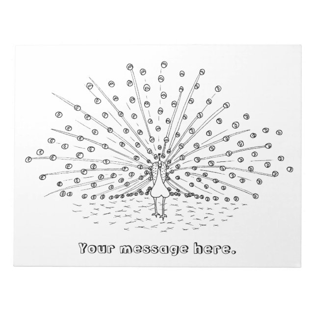 Bloc-note Couleur dans un Peacock Dessin de couleur Notepads (Devant)