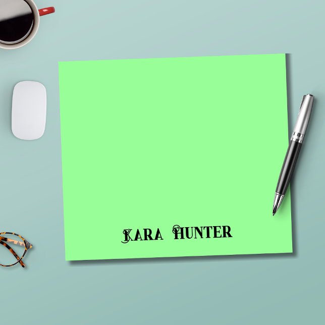 Bloc-note Couleur de menthe néon | Script personnalisé noir  (Créateur téléchargé)