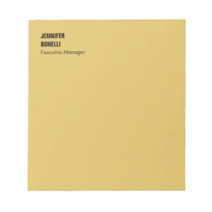 Bloc-note Couleur or moderne minimaliste professionnel
