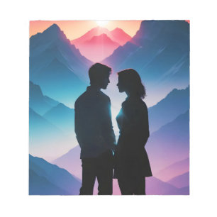 Bloc-note Couple Love Romantique coucher de soleil Silhouett