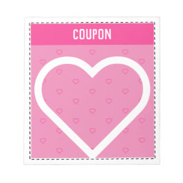 Bloc-note Coupons do-it-yourself | Coeurs roses