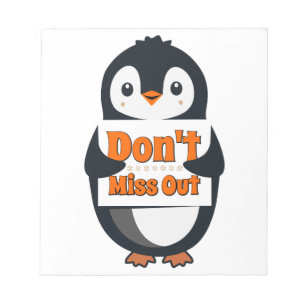 Bloc-note Coussin de lancer Ne ratez rien au pingouin
