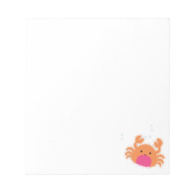Bloc-note Crabe caricaturale orange personnalisé (Devant)