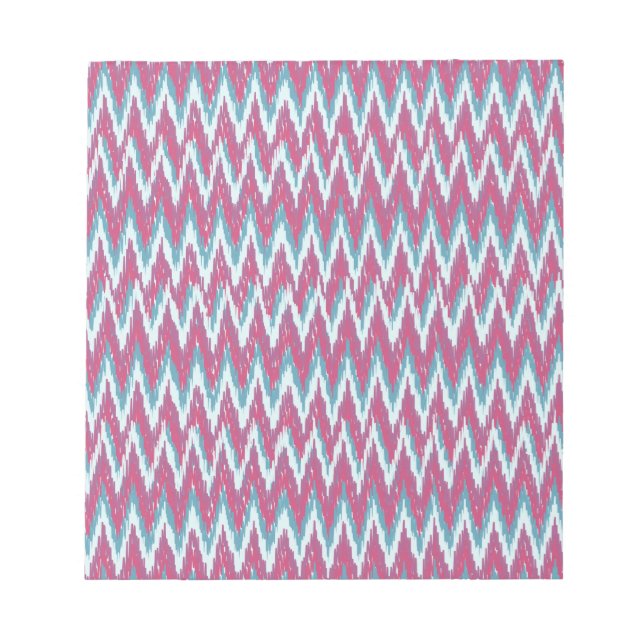 Bloc-note Cranberry et Turquoise Motif iKat ZigZag (Devant)