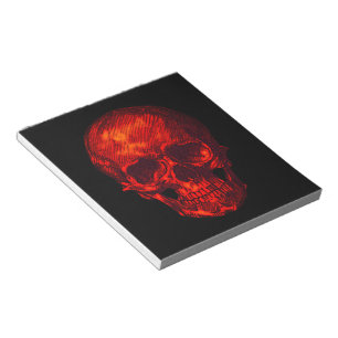 Bloc-note Crâne rouge gothique