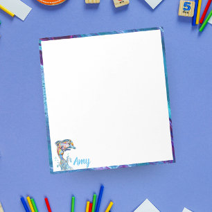 Bloc-note Crayon de couleur personnalisé dauphin sautant