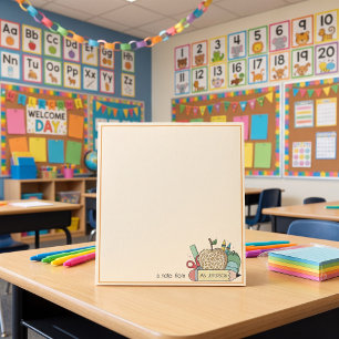 Bloc-note Crayon rétro appréciation de l'enseignant minimali