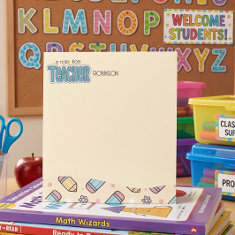 Bloc-note Crayon rétro pour appréciation des enseignants