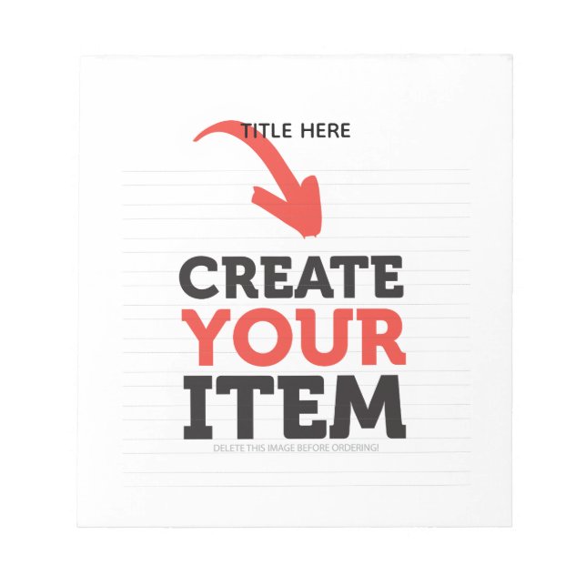 Bloc-note CREATE-YOUR-OWN do-it-yourself Personnaliser téléc (Devant)