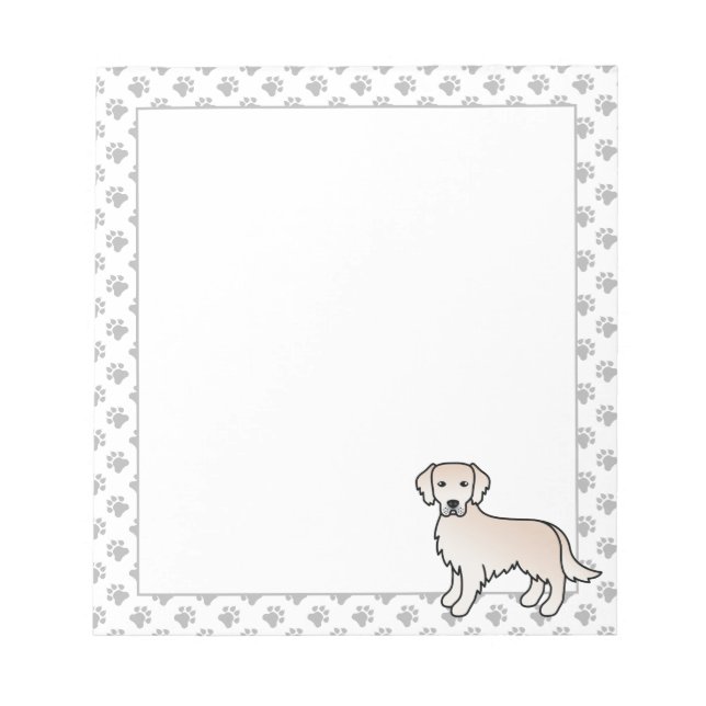 Bloc-note Crème anglaise Golden Retriever Dessin Chien (Devant)