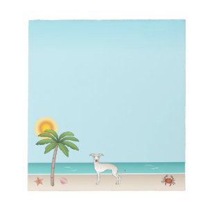 Bloc-note Crème Greyhound Italien À Tropical Summer Beach