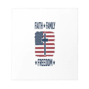 Bloc-note Croix Patriotique Foi Famille Liberté Drapeau USA