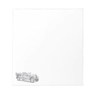 Bloc-note croquis au crayon de camion de pompiers vintage de