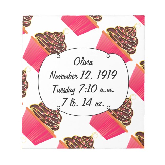 Bloc-note Cupcakes (Devant)