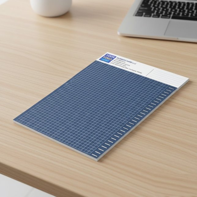 Bloc-note Custom Blueprint Engineering Graph Pad with Logo (custom graph paper, engineering pad logo, architectural grid pad)