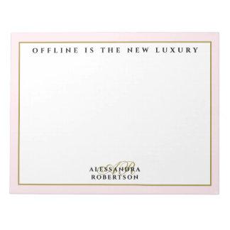 Bloc-note Custom Funny Inspirational Pastel,Pink White Gold 