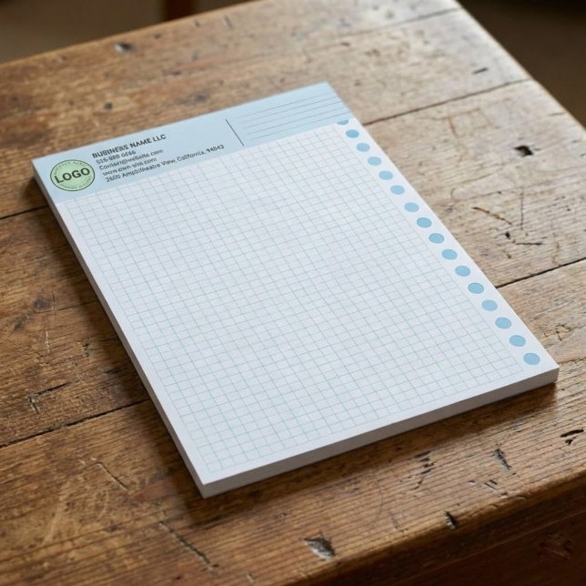 Bloc-note Custom Graph Paper Logo Pad (Grid Sheets, Squares) (promotional gridded paper with company logo)