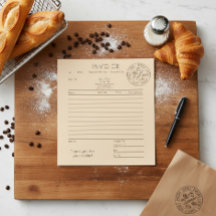 Custom Kraft Bakery Invoice