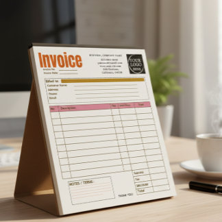 Bloc-note Custom Logo Small Business Invoice Sales Receipt O