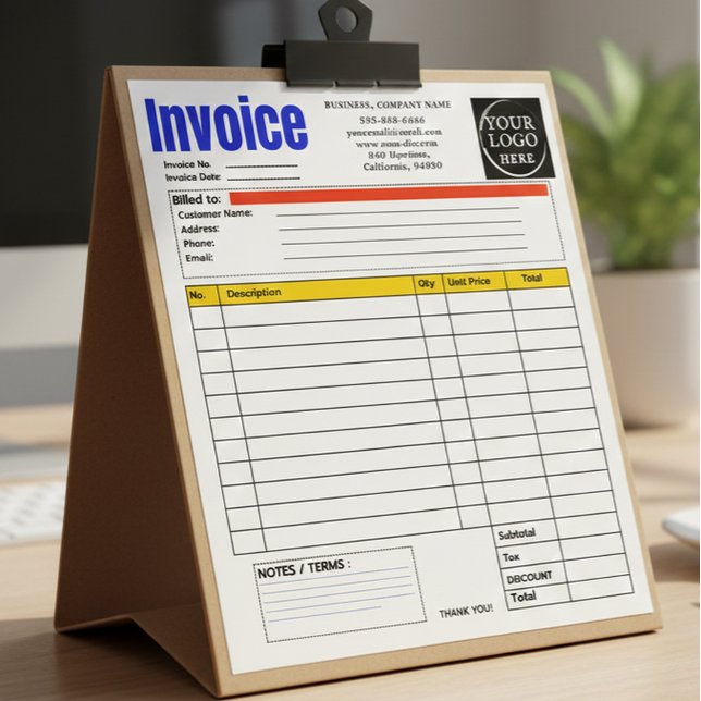 Bloc-note Custom Logo Small Business Invoice Sales Receipt O (Créateur téléchargé)