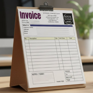 Bloc-note Custom Logo Small Business Invoice Sales Receipt O