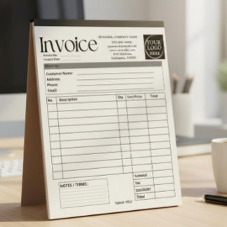 Bloc-note Custom Logo Small Business Invoice Sales Receipt O