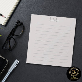 Bloc-note Custom Monogram Gray Taupe