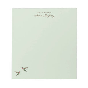 Bloc-note Custom Pale Green Hummingbird Notepad